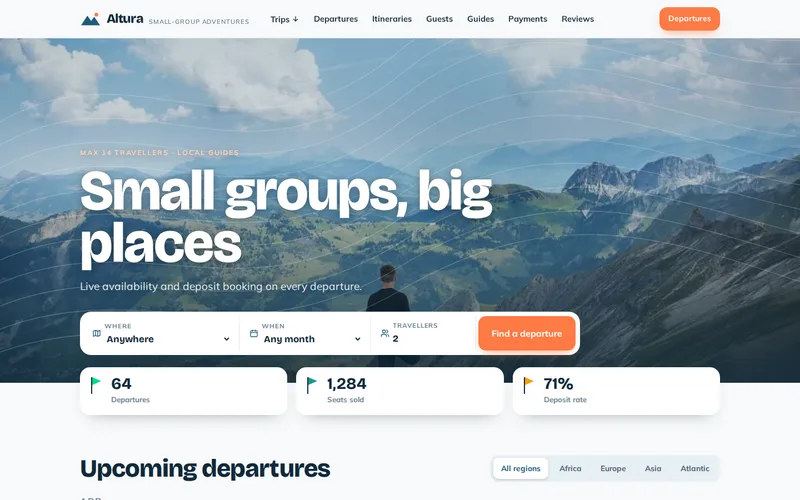 Altura Tours demo — home page