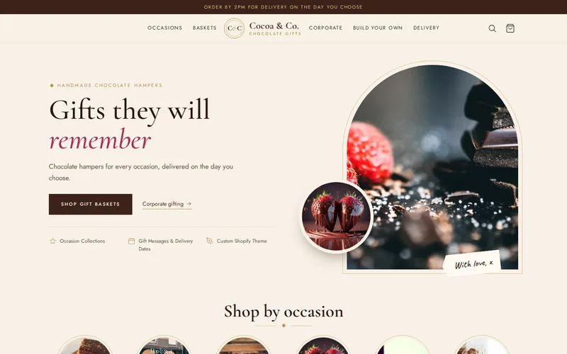 Cocoa & Co. Gifts demo — home page