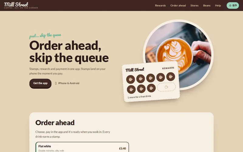 Mill Street Coffee demo — home page