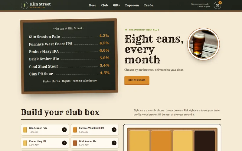 Kiln Street Brewing demo — home page