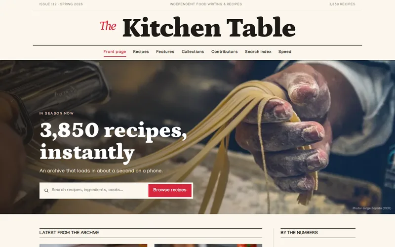 The Kitchen Table demo — home page