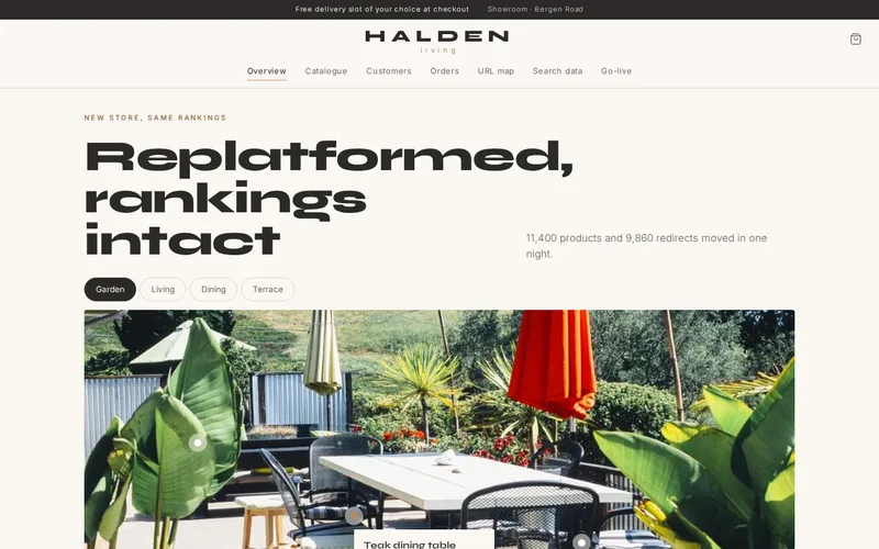 Halden Living demo — home page