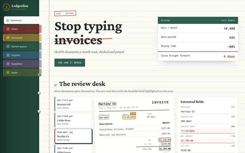 Ledgerline Accountants demo — home page