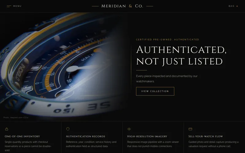 Meridian & Co. demo — home page