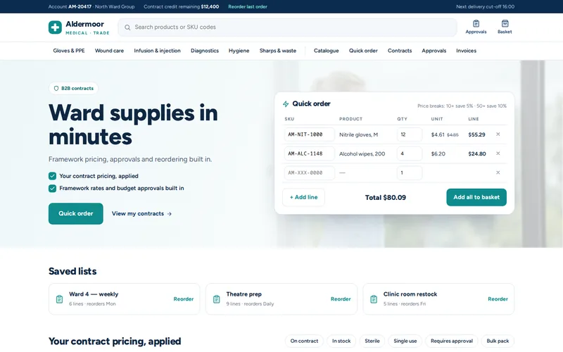 Aldermoor Medical demo — home page