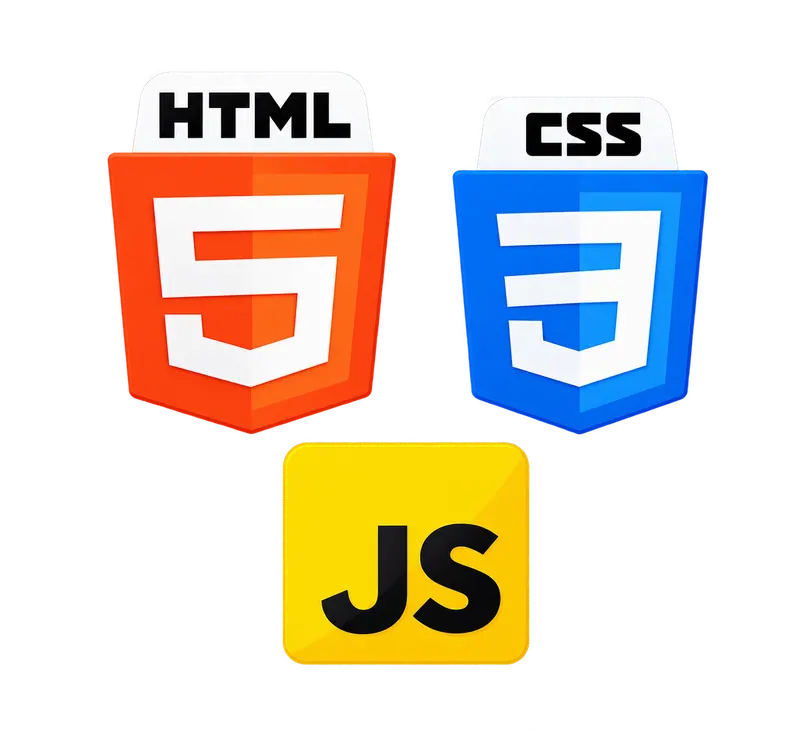 HTML, CSS and JavaScript front-end code beside the responsive page it renders