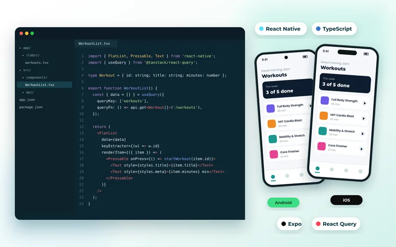 React Native and TypeScript mobile app development